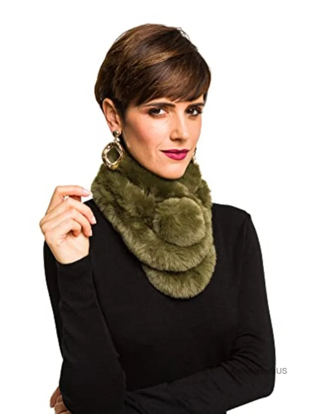 Faux Fur Scarf for Women Wraps Neck Shrug Winter Coat Accessory